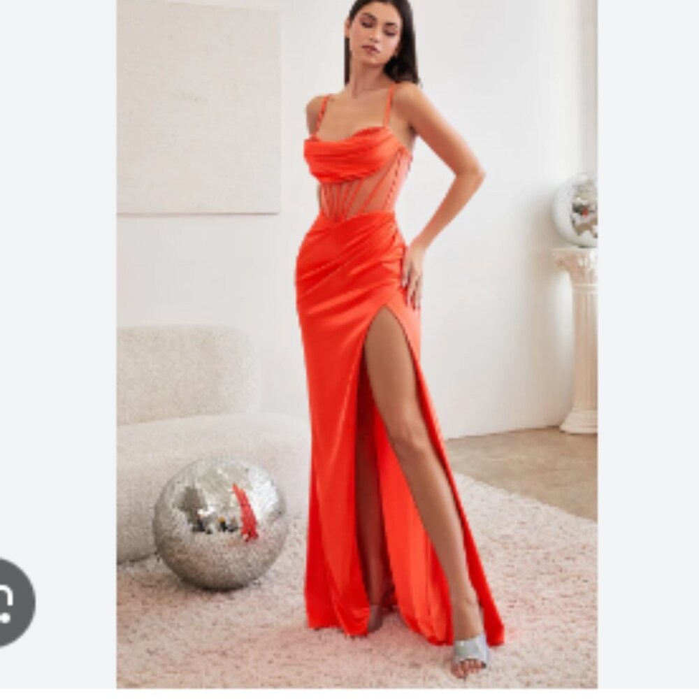 Cinderella Divine BEADED FITTED CORSET SATIN GOWN -  Size 6